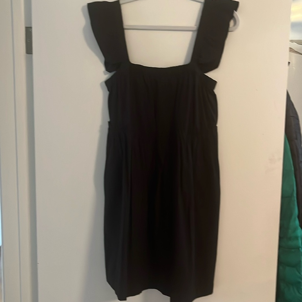 Brand new with tags never worn Madewell Flutter Sleeve Mini Dress, black, medium